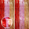 2 Pack Valentine Foil Fringe Backdrop Curtains, Tinsel Streamers Party by Voircoloria