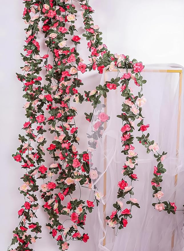 Miracliy 16 Pack 131 FT Flower Garland Decorations Plastic Artificial Flowers by Miracliy