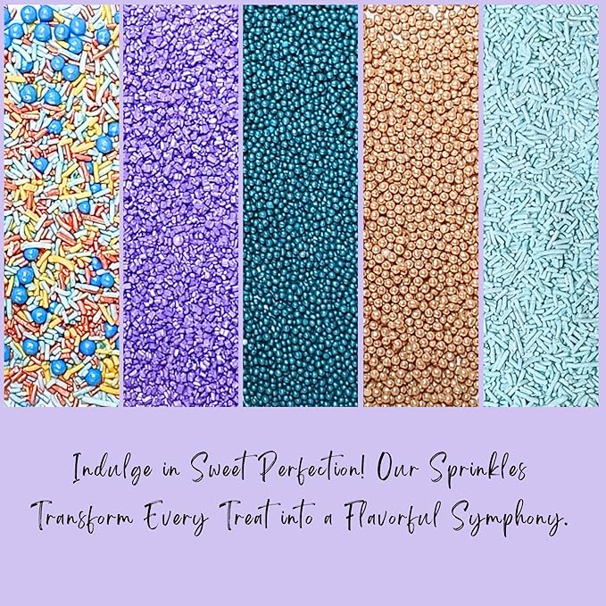 Confect Sprinkles Mix – Pack of 5 Assorted Cake & Cupcake Decorating Sprinkles - Image 6