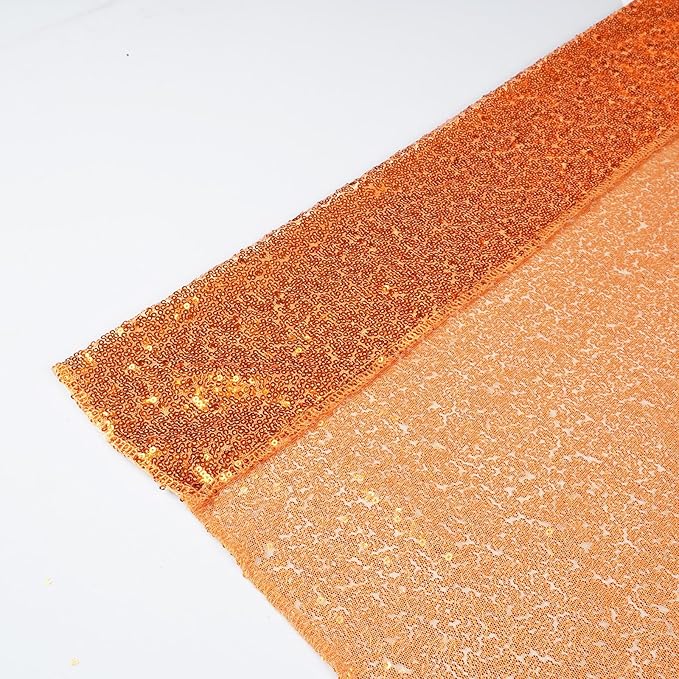 Poise3EHome 4Pcs 2Ft x 8Ft Orange Sequin Backdrop Curtains, Glitter Photography - Image 8