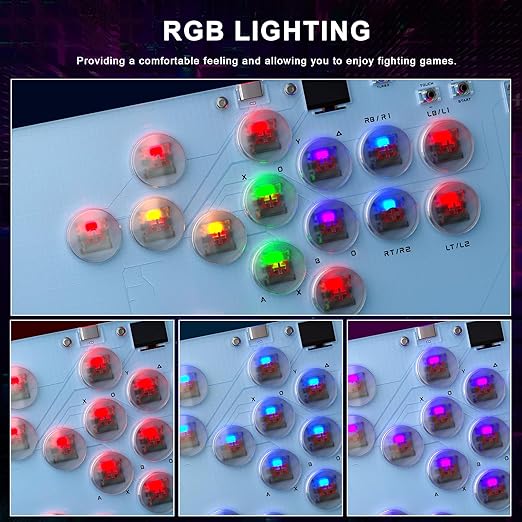 ARCCI Arcade Stick Leverkless Controller 16 Keys, All-Buttom Custom RGB Fight - Image 4