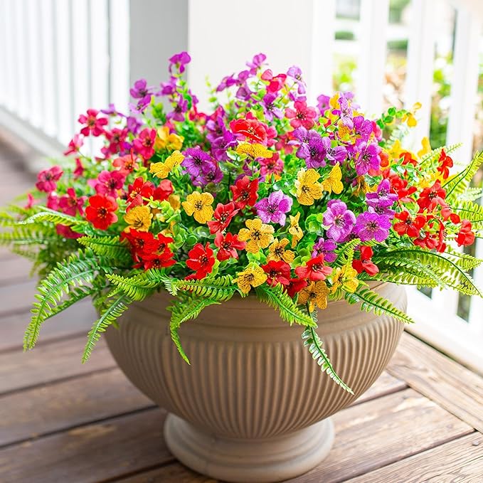 HyeFlora Artificial Faux Outdoor Flowers Plants - Image 7