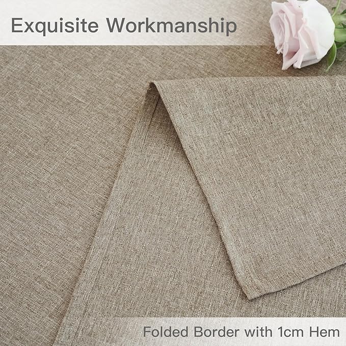 maxmill Linen Texture Tablecloth Water Resistance Antiwrinkle Spillproof - Image 6