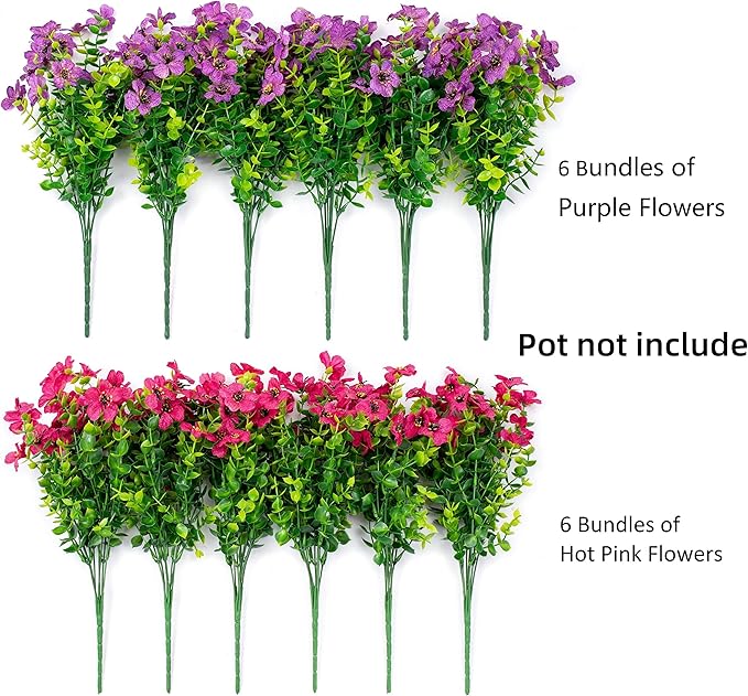 HyeFlora Artificial Flowers for Outdoor Indoor Garden Home Decoration, Faux - Image 2