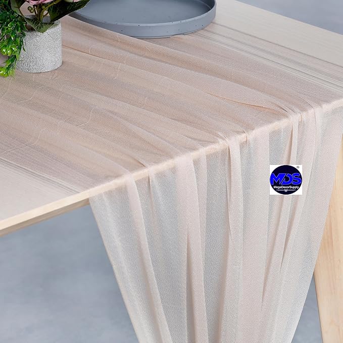 MDS 2 Pack 10ft Chiffon Table Runner 29 x 120 Inches Sheer Wedding Runner - Image 4
