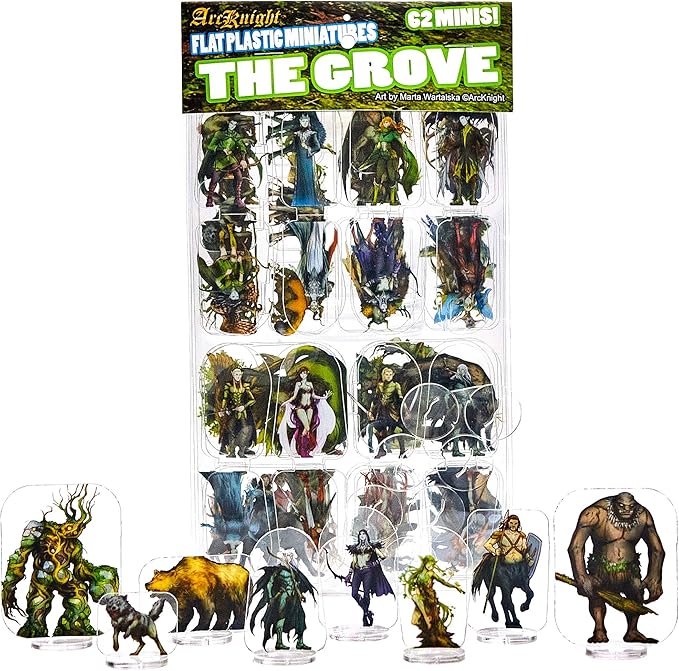 Arcknight Flat Plastic Miniatures: The Grove; 62 Unique Forest-Themed Minis by Arcknight