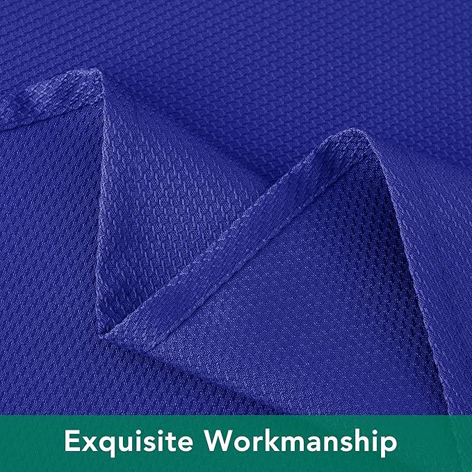 Biscaynebay Textured Fabric Round Tablecloths 90", Royal Blue Water Resistant - Image 5