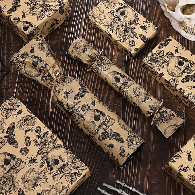 100 Sheets 20 * 14 Inches Vintage Halloween Tissue Paper Kraft Gothic Floral - Image 6