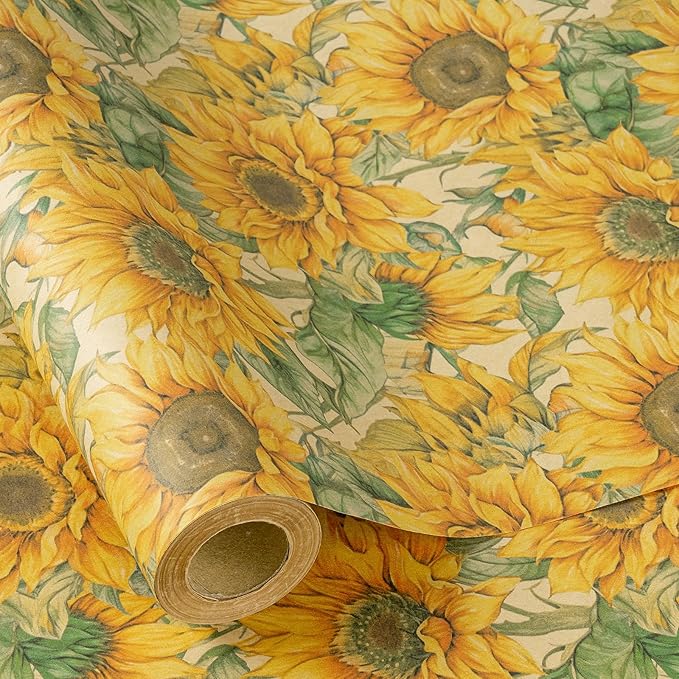 RUSPEPA Sunflower Wrapping Paper Roll by RUSPEPA