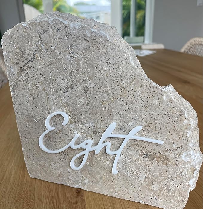 Cursive Wedding Table Number SET, DIY thin modern Black or White acrylic cutouts - Image 3