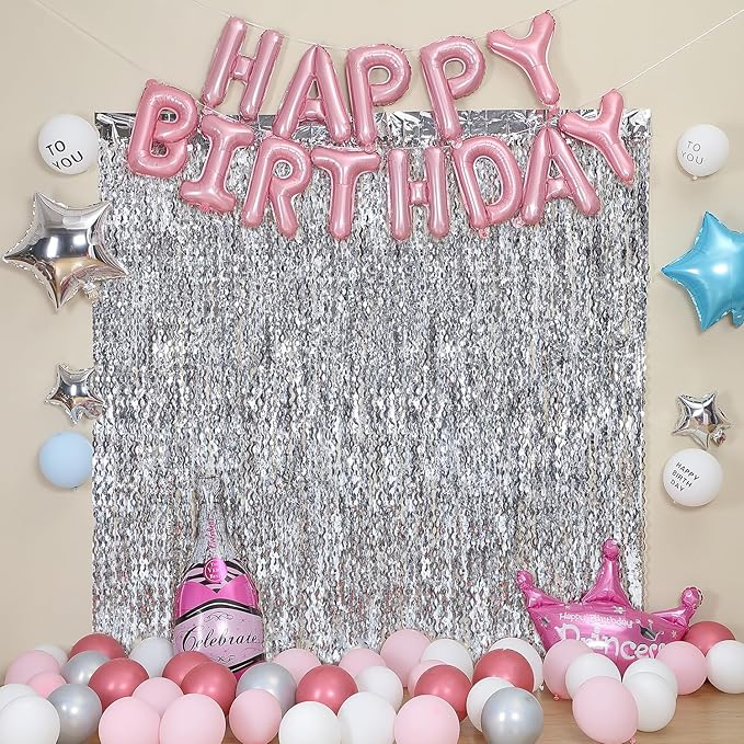3 Pack Wave Silver Tinsel Curtain - Image 6