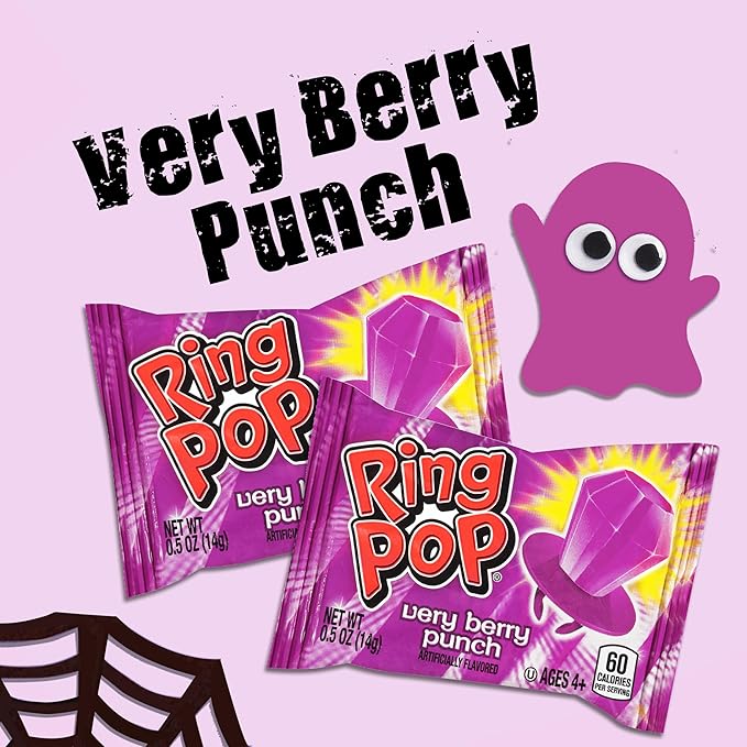 Ring Pop Purple Halloween Candy Lollipops, 30Ct Bulk Individually Wrapped in - Image 4