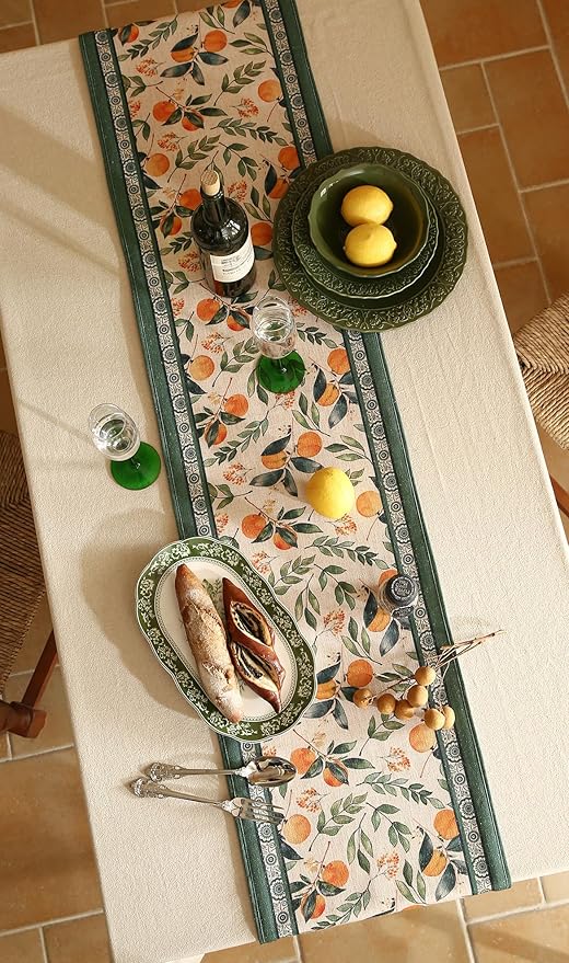 patdrea Designer Vintage Fresh Farmhouse Extra Long Linen Table Runner 118 Inch - Image 7