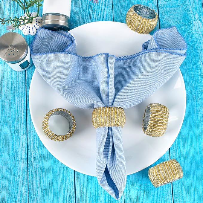 Decorative Beaded Napkin Rings Set of 12 - Image 4