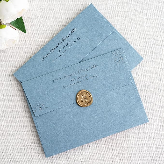 PONATIA 50 Pieces 5x7 Envelopes, Dusty Blue A7 Envelopes Self Seal - Image 7