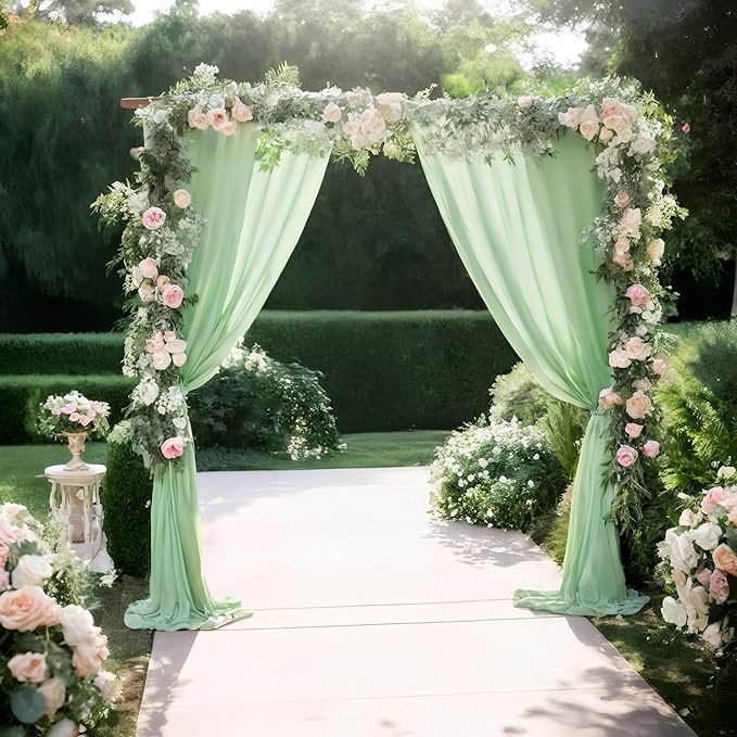 DUOBAO Chiffon Backdrop Curtains 2 Panels Photography Backdrops Drape 5ft x 8ft - Image 2