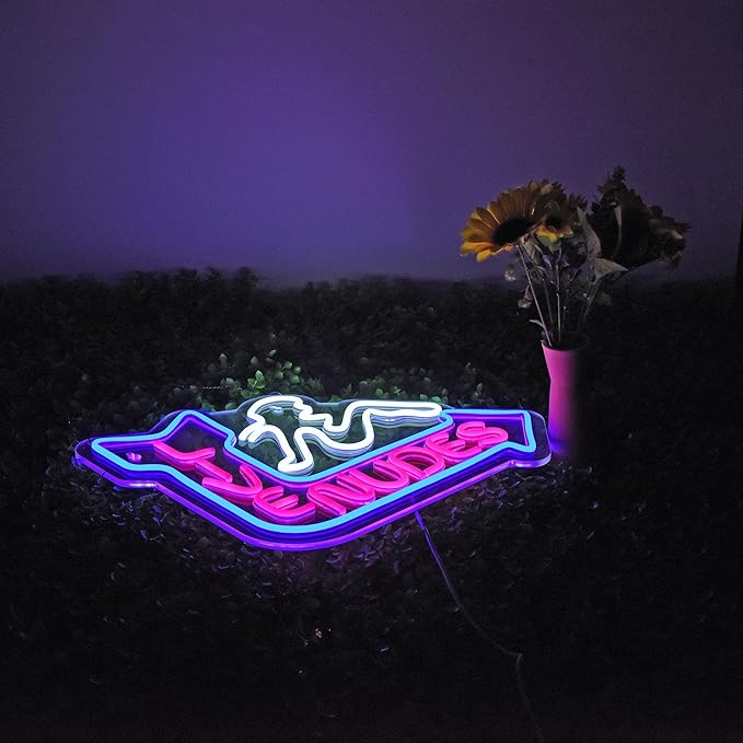 Neon Sign for Wall Décor LED Live Batchroom Changing Room Restroom Neon Lights - Image 2