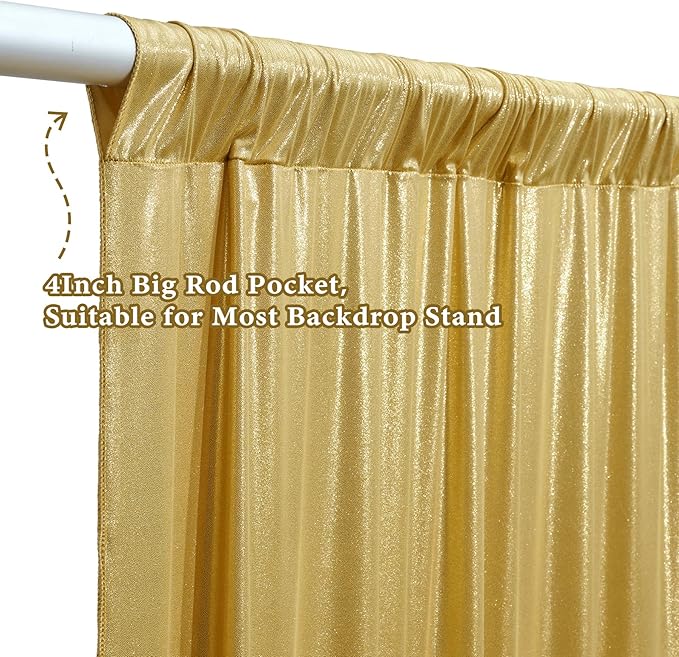Outpain 10x10ft Gold Sequin Backdrop Curtains -Heavy Duty Gold Photography - Image 9