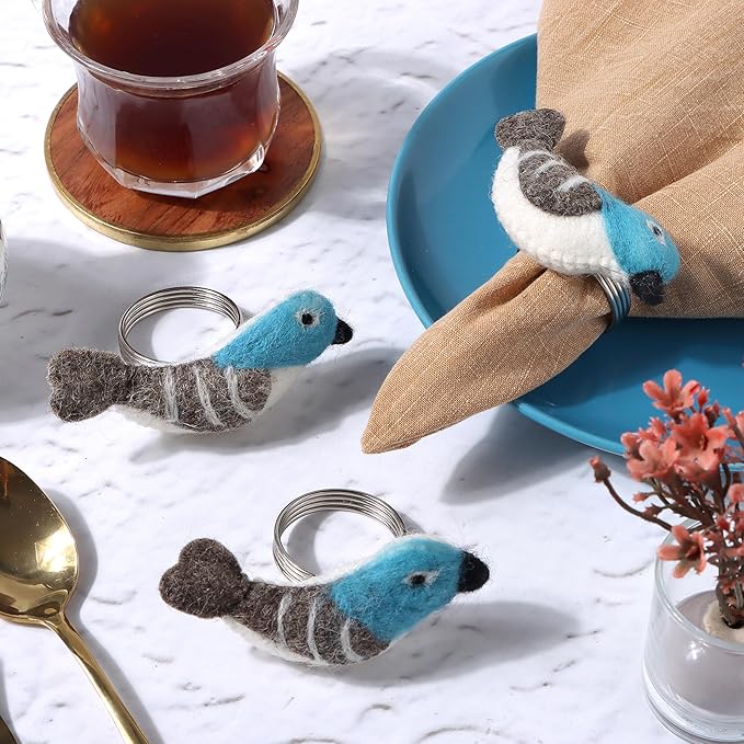 Wool Felt Napkin Ring Set of 8 - Image 4