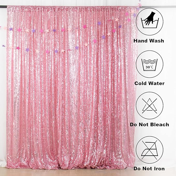 ShiDianYi 4FTX6FT-Fuchsia Pink-Sequin Photo Backdrop, Wedding Photo Booth - Image 6