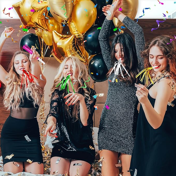 12 Pcs Glitter Noise Makers Metallic Fringed Party Blower - Image 5