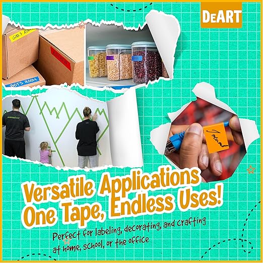 12 Pack Colored Masking Tape, 396 Ft x 0.6 inch Mini Colored Painters Tape - Image 3