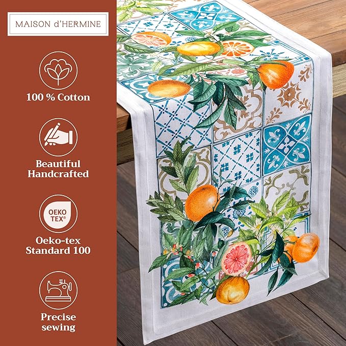 Maison d' Hermine Table Runner 100% Cotton Single Layer Table Runners 72 inches - Image 2