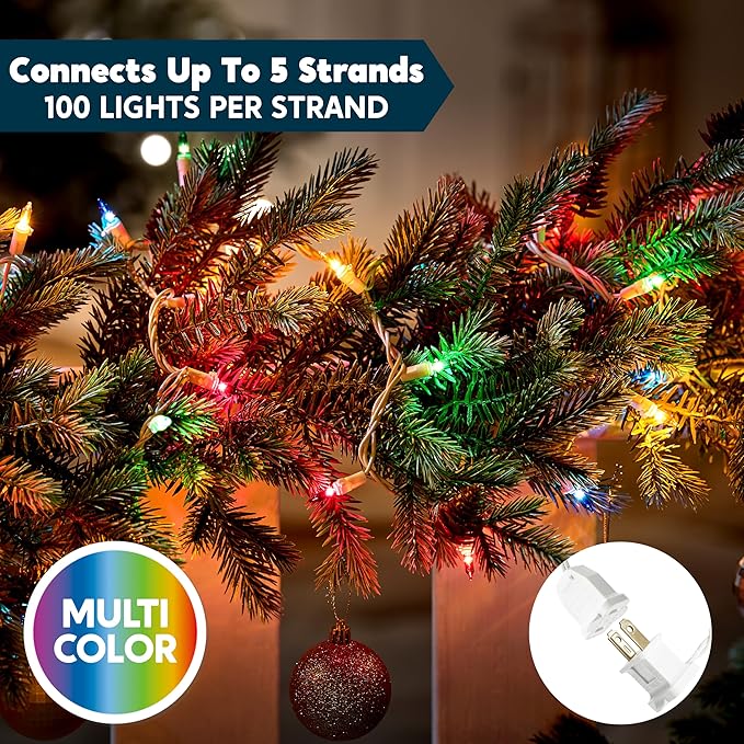 Joiedomi Christmas String Lights Indoor, 200 Mini Multicolor Light - Image 3