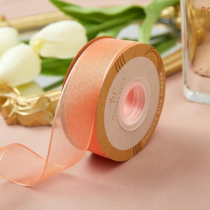 1 Inch Wide Sheer Chiffon Ribbon - Image 3