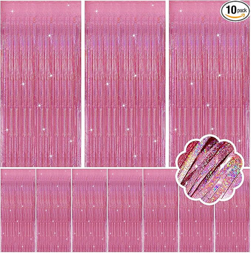 10 Pack Pink Metallic Tinsel Photo Backdrop by Unknown