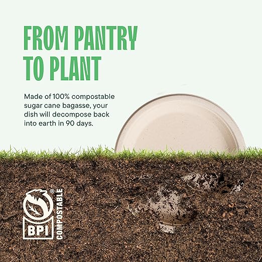 100% Compostable Paper Plates 9 Inch Heavy-Duty Dinner Plates - Image 5