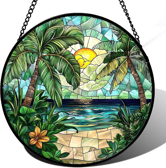 Stained Glass Window Hanging, and Mom 14.9x14.9 in by DASTOLL