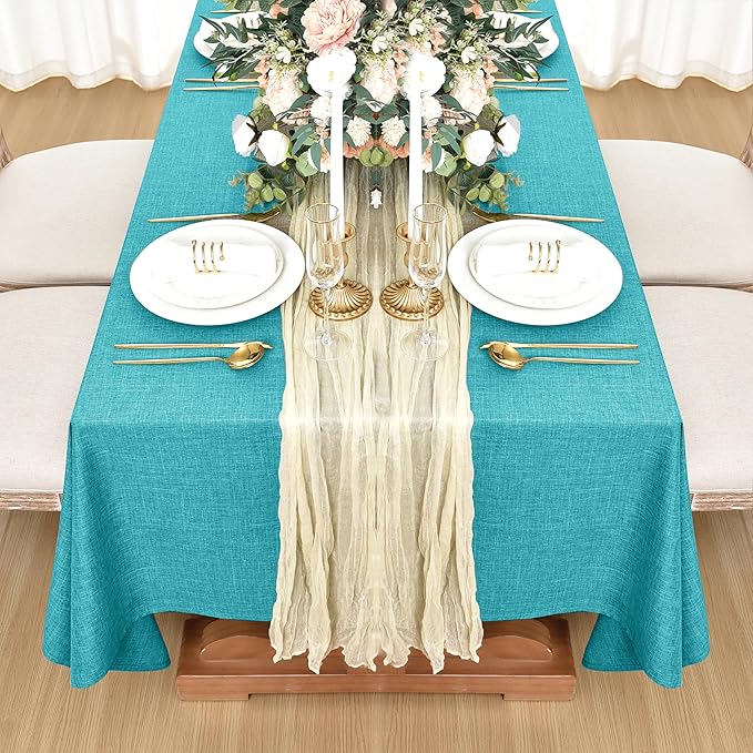 Fitable Square Table Cloth Linen Textured: Water & Stain Resistant Farmhouse - Image 8