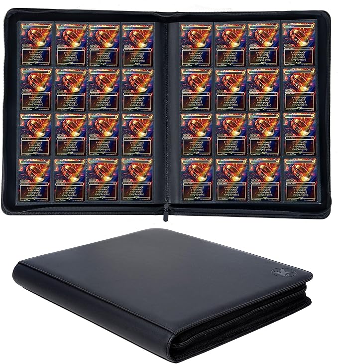 1600+ Pockets Trading Card Binder, 16-Pocket Card Ablum Compatible by KUOOKING