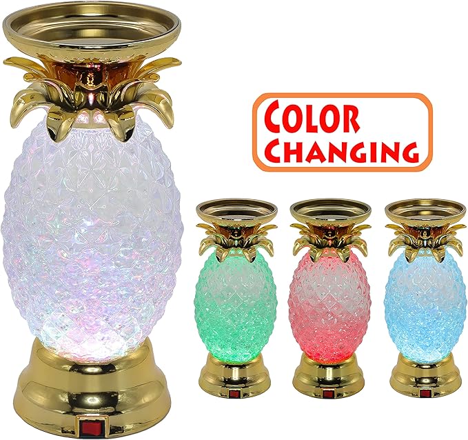 YAKii 9.5" Pineapple LED Color Changing Shine Lamp, Swirling Water Waves Lamp - Image 4