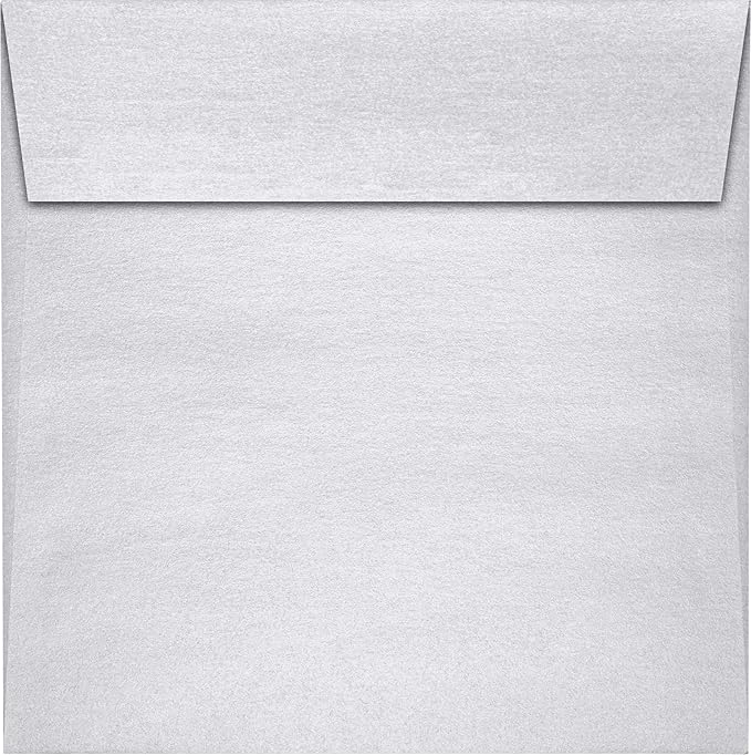 LUXPaper Square Invitation Envelopes | Peel & Press | 6" x 6" | Silver Metallic - Image 2