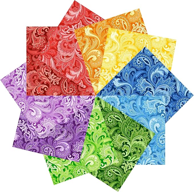 4"x 4" 200 PCS 100% Cotton Floral Fabric Squares Bundles Quilting Supplies - Image 3
