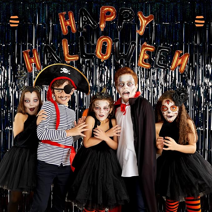 Foil Fringe Curtains Halloween Decor Indoor Party Decorations - Image 4