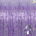 6 Pack Light Purple Foil Fringe Curtain Backdrop, 3.28Ft x 8.2Ft Metallic by Ferwzsr