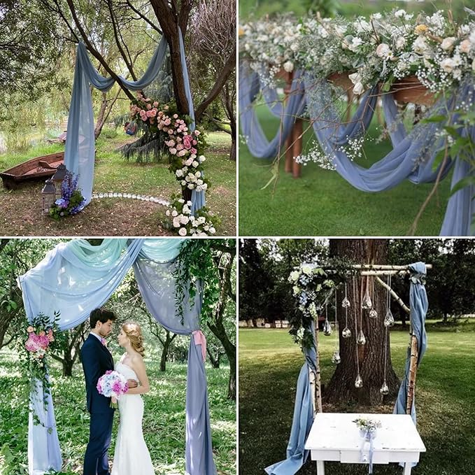 8 Panels Wedding Arch Draping Fabric 28" x 20Ft Wedding Arch Drapes Chiffon - Image 8