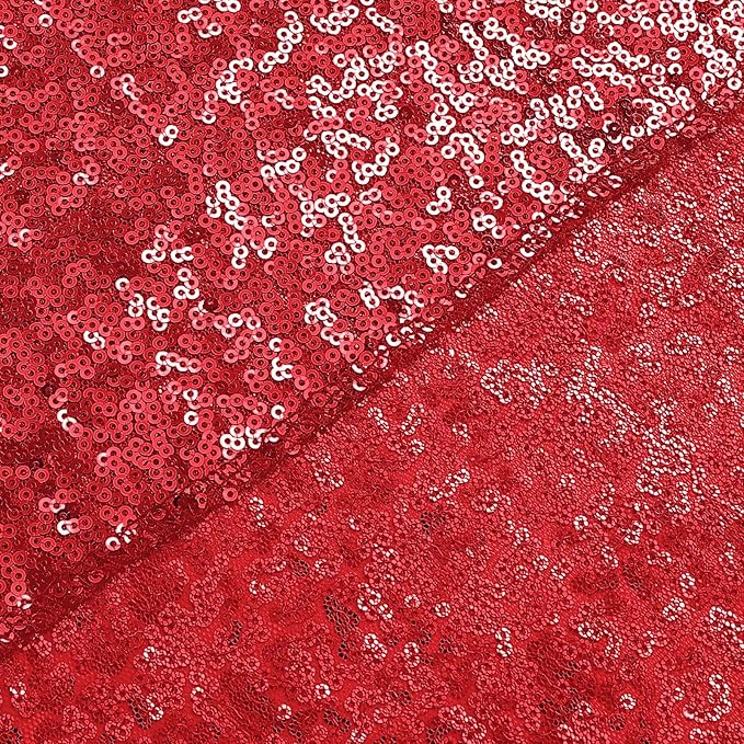Sugargirl Red Sequin Backdrop Curtain 4 Panels 2FTx8FT Glitter Red Background - Image 8