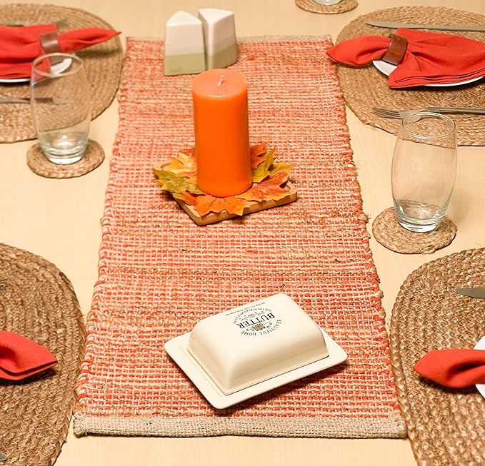 Chardin home Natural Jute Table Runner 13x36 Inch – Vintage Boho Rustic Table by ChardinHome