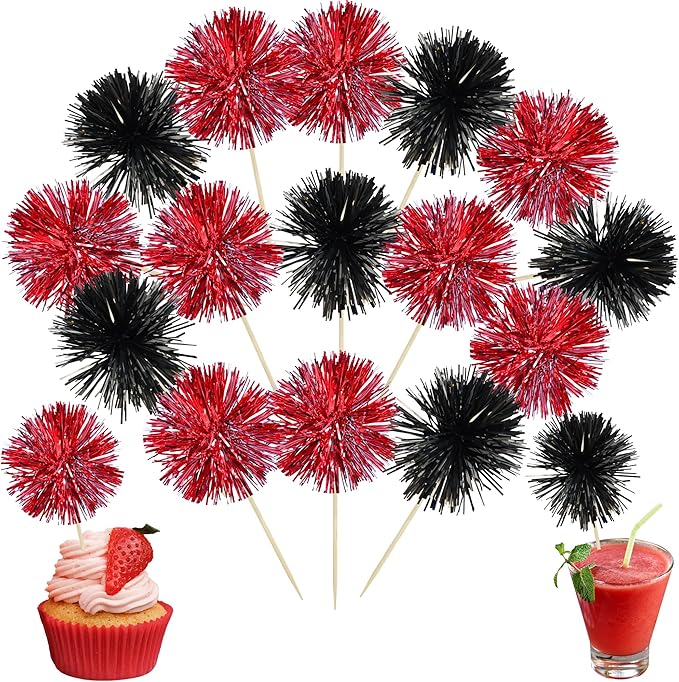 Ephlyn 30Pcs Foil Firework Cupcake Toppers Party Birthday Cake Toppers Supplies by Ephlyn