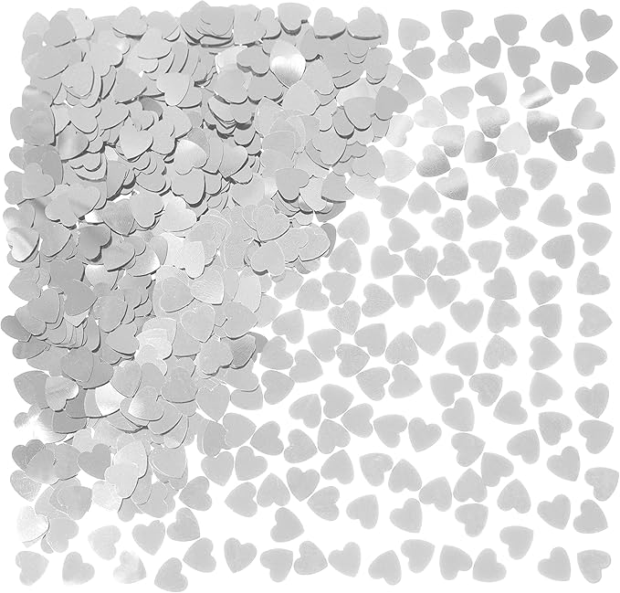 Silver Heart Table Sequins & Metallic Sprinkles - Image 3