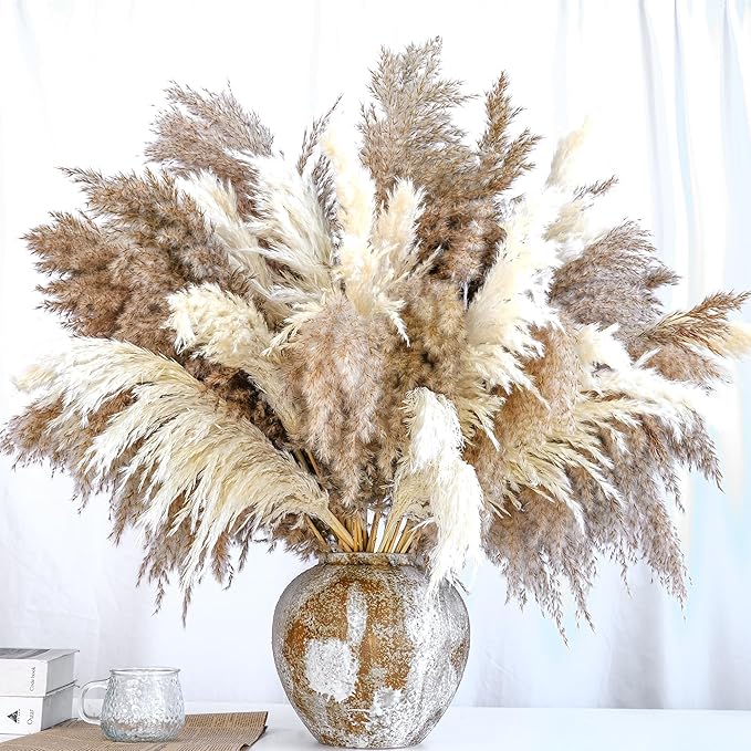 20 PCS Dried Flower, 30-inch Tall Nature Pampas Grass Bouquet Decor by Unknown