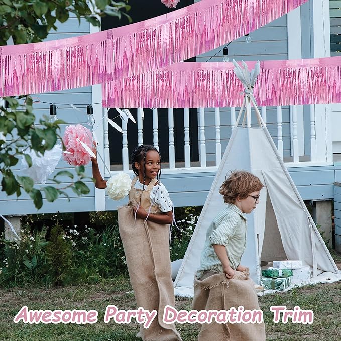 4 Pcak Each 10 Feet Glitter Pink Parade Float Decorations - Image 4