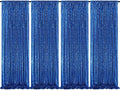 4 Pack Royal Blue Curtains 2ftx8ft Sequin Backdrop Drapes by QueenDream