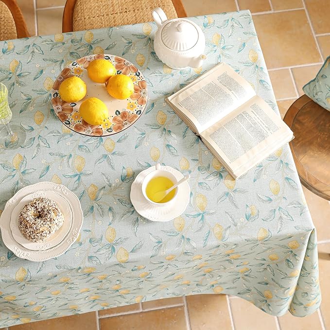 patdrea Designer Linen Green Tablecloth - Image 4