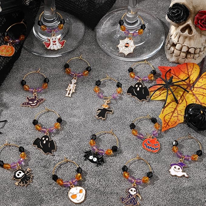 SANNIX 24Pcs Halloween Wine Charms, Wine Charms - Image 4