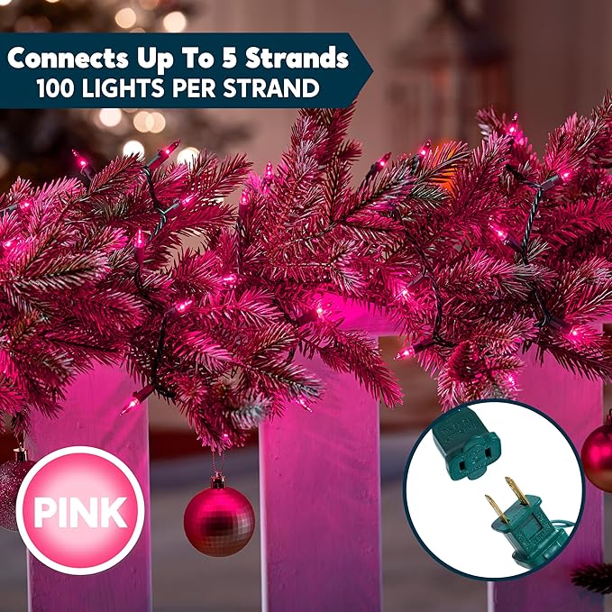Joiedomi Pink Christmas String Lights - Image 3